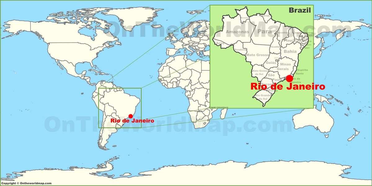 세계의 지도 Rio de Janeiro 브라질