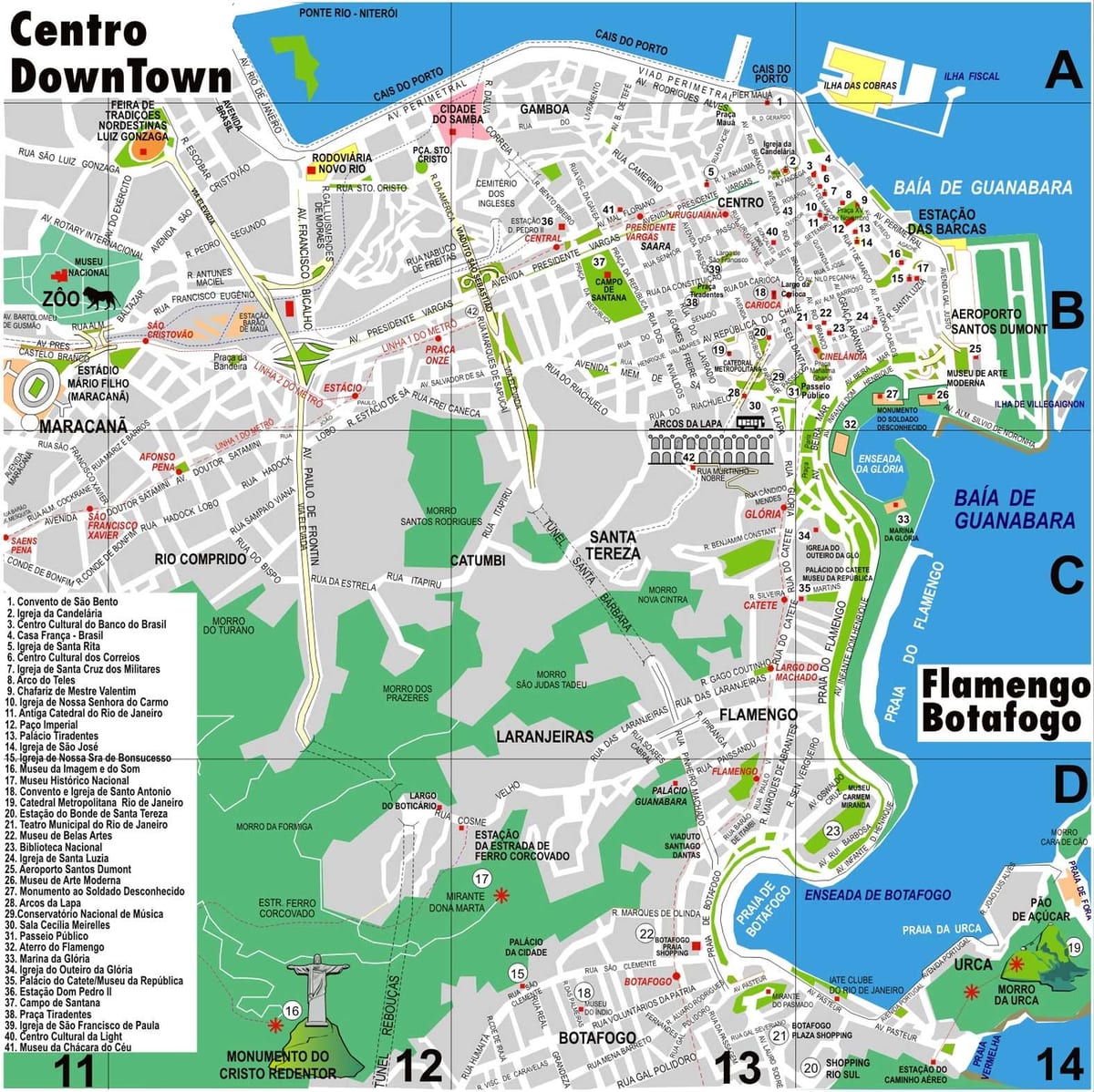 지도 dowtown Rio de Janeiro