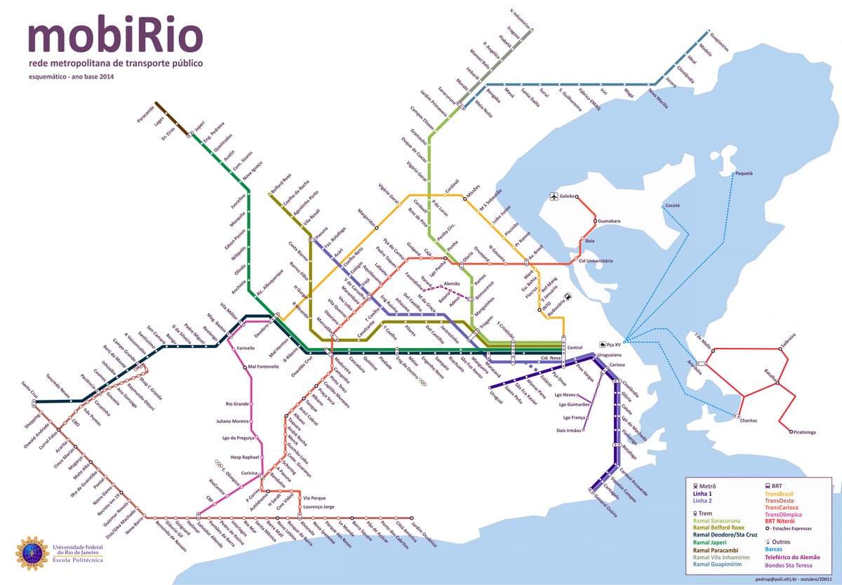 대중 교통 지도 Rio de Janeiro