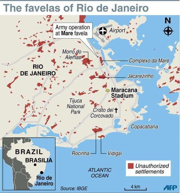favela 지도 Rio de Janeiro