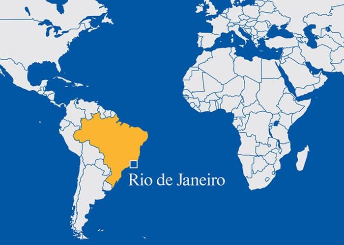 세계지도를 보여주는 Rio de Janeiro