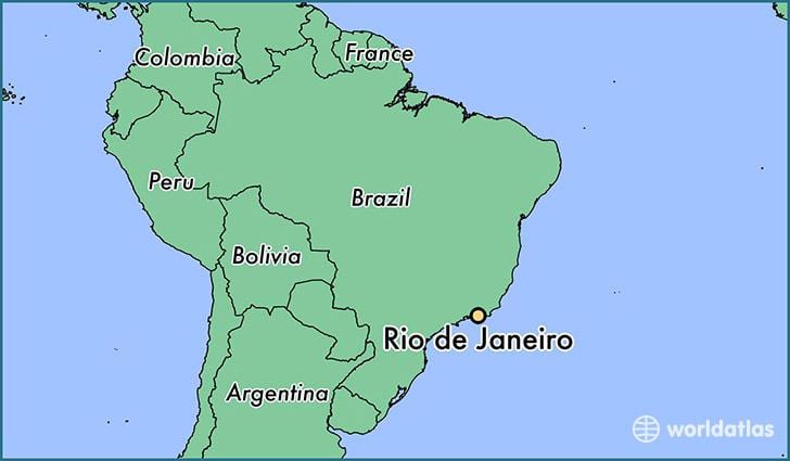 을 보여주는 지도 리우데자네이루