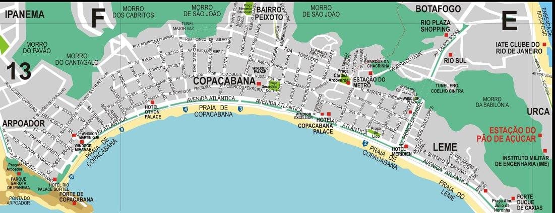 copacabana Rio de Janeiro 지도