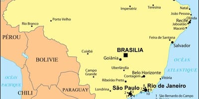 브라질의 지도를 보여주는 Rio de Janeiro